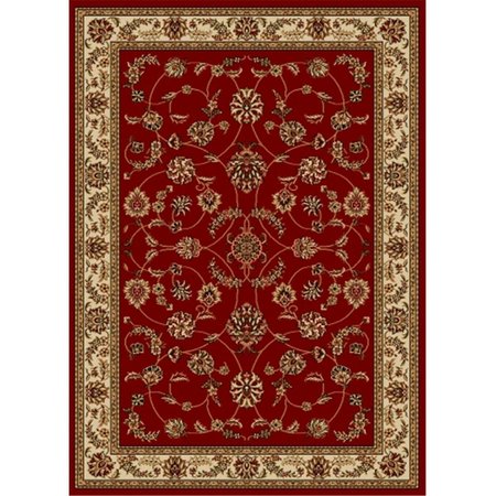 RADICI 1596-1335-RED Como Rectangular Red Traditional Italy Area Rug- 5 ft. 3 in. W x 5 ft. 3 in. H 1596/1335/RED